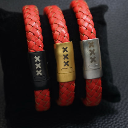 Bracelet Leather Red /Black