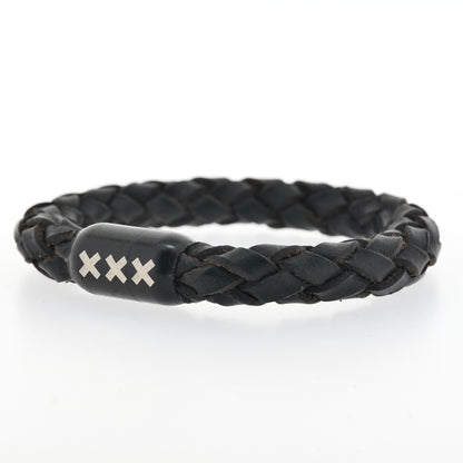 leren armband rond Zwart/ Zwart - 020 Black Editie
