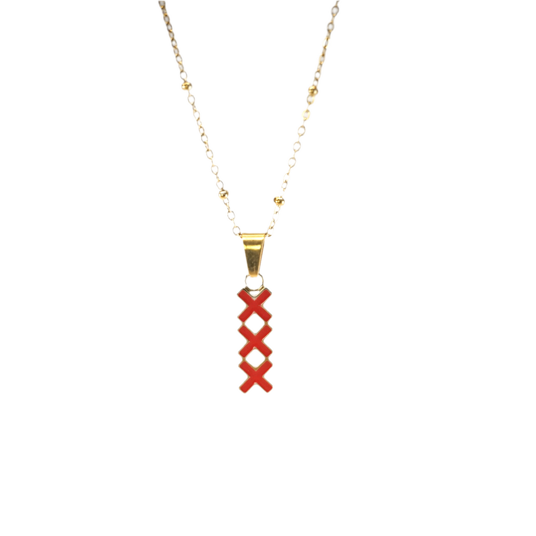 NECKLACE VERTICAL RED XXX