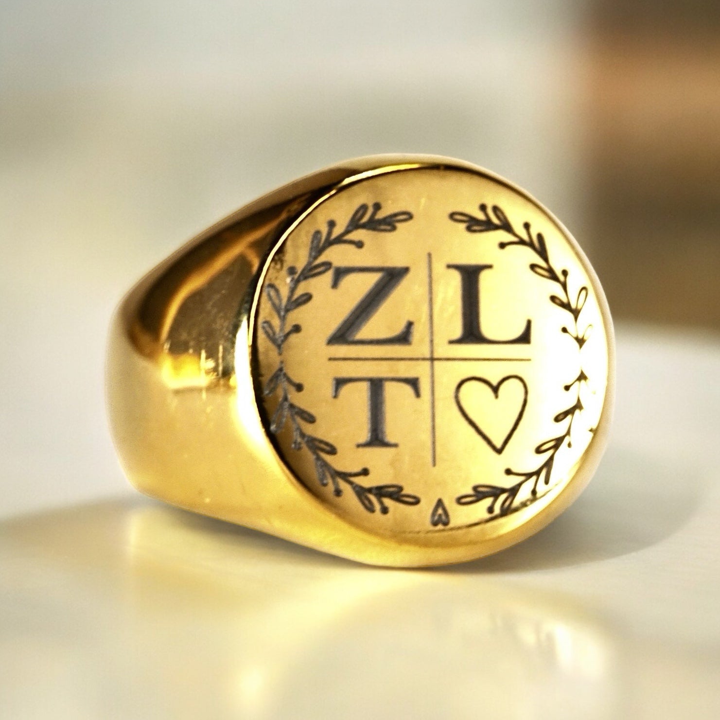 RING initials signet ring