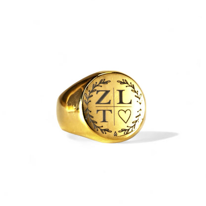 RING initials signet ring