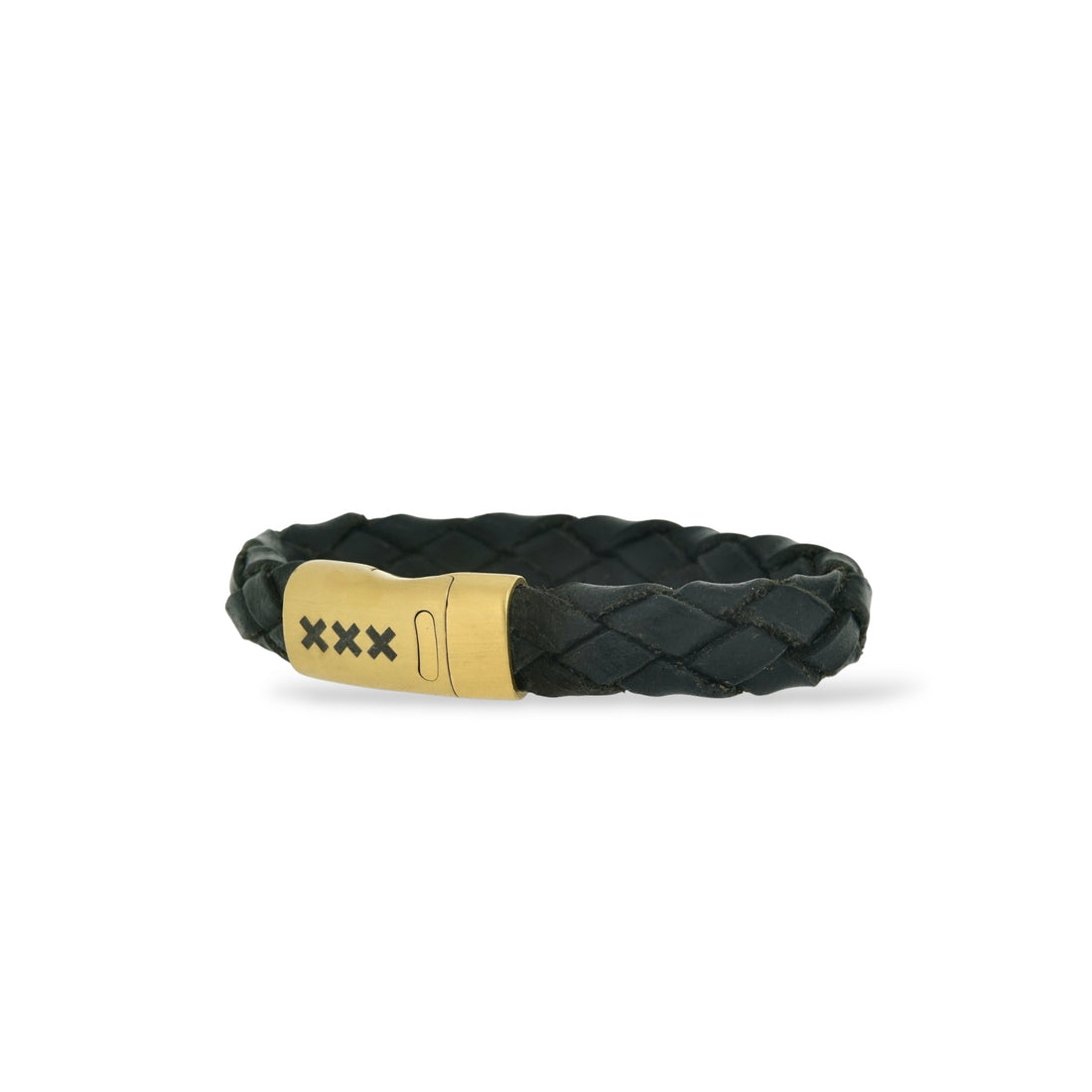 Leren Armband Zwart / Goud – Mokum Trots