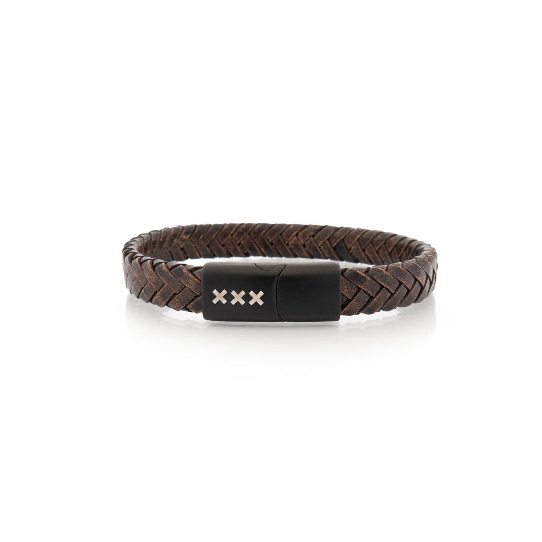 Leren armband Bruin - Zwart | De Amstel