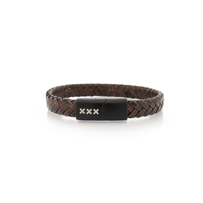 Leren armband Bruin - Zwart | De Amstel