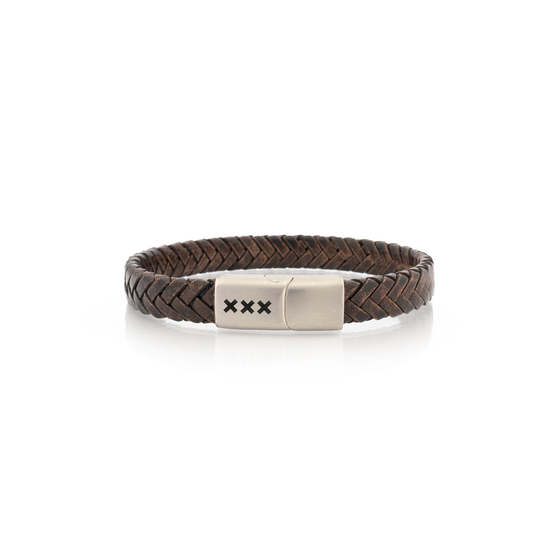 Leren armband Bruin - Zilver | De Amstel