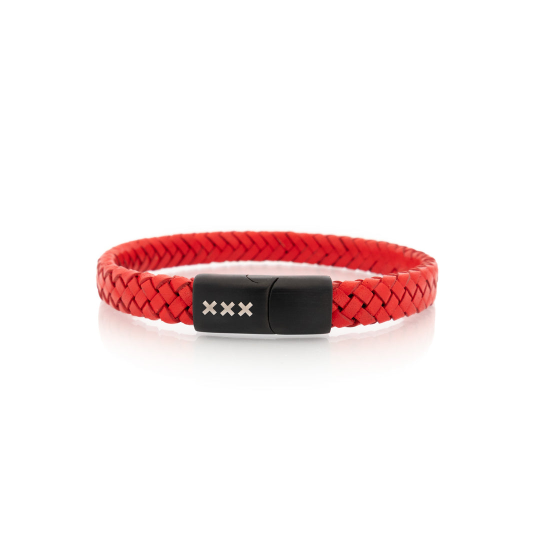 Leren armband Rood - Zwart | De IJkant
