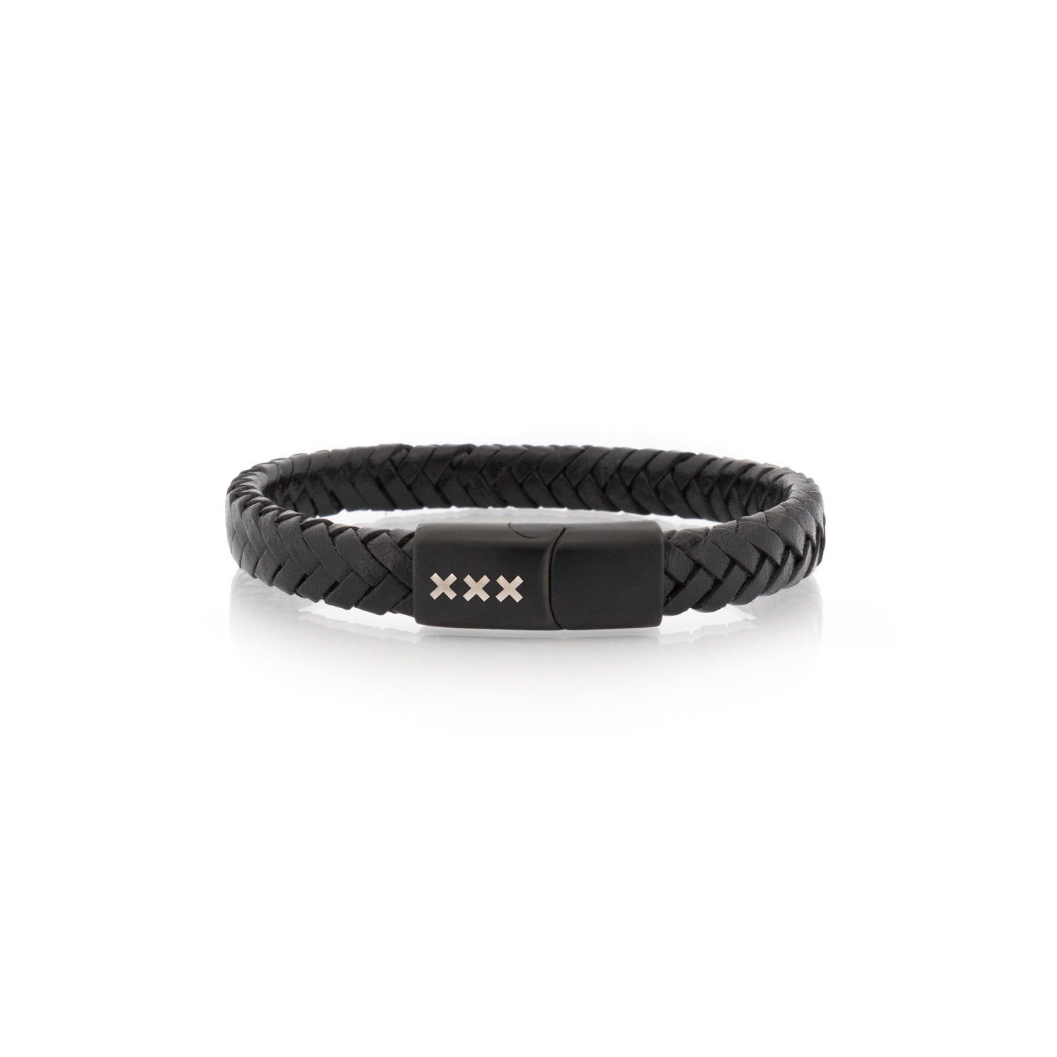 Leren armband Zwart - Zilver | De Houthavens