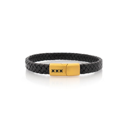 Leren armband Zwart - Zilver | De Houthavens