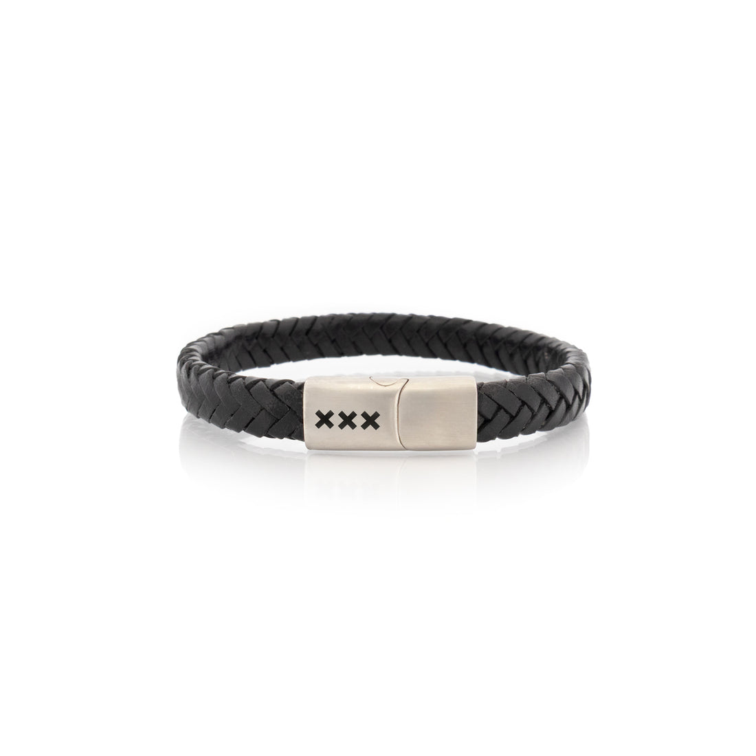 Leren armband Zwart - Zilver | De Houthavens