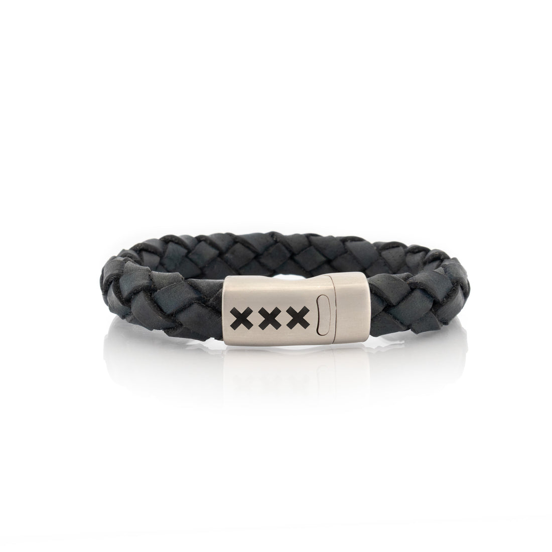 Leren Armband Zwart / Zilver – Mokum Trots