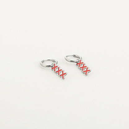 EARRING RODE KRUISJES XXX AMSTERDAM