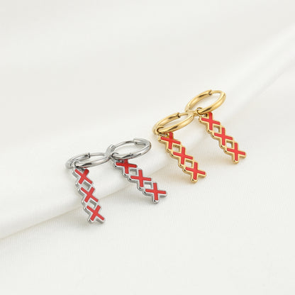 EARRING RODE KRUISJES XXX AMSTERDAM