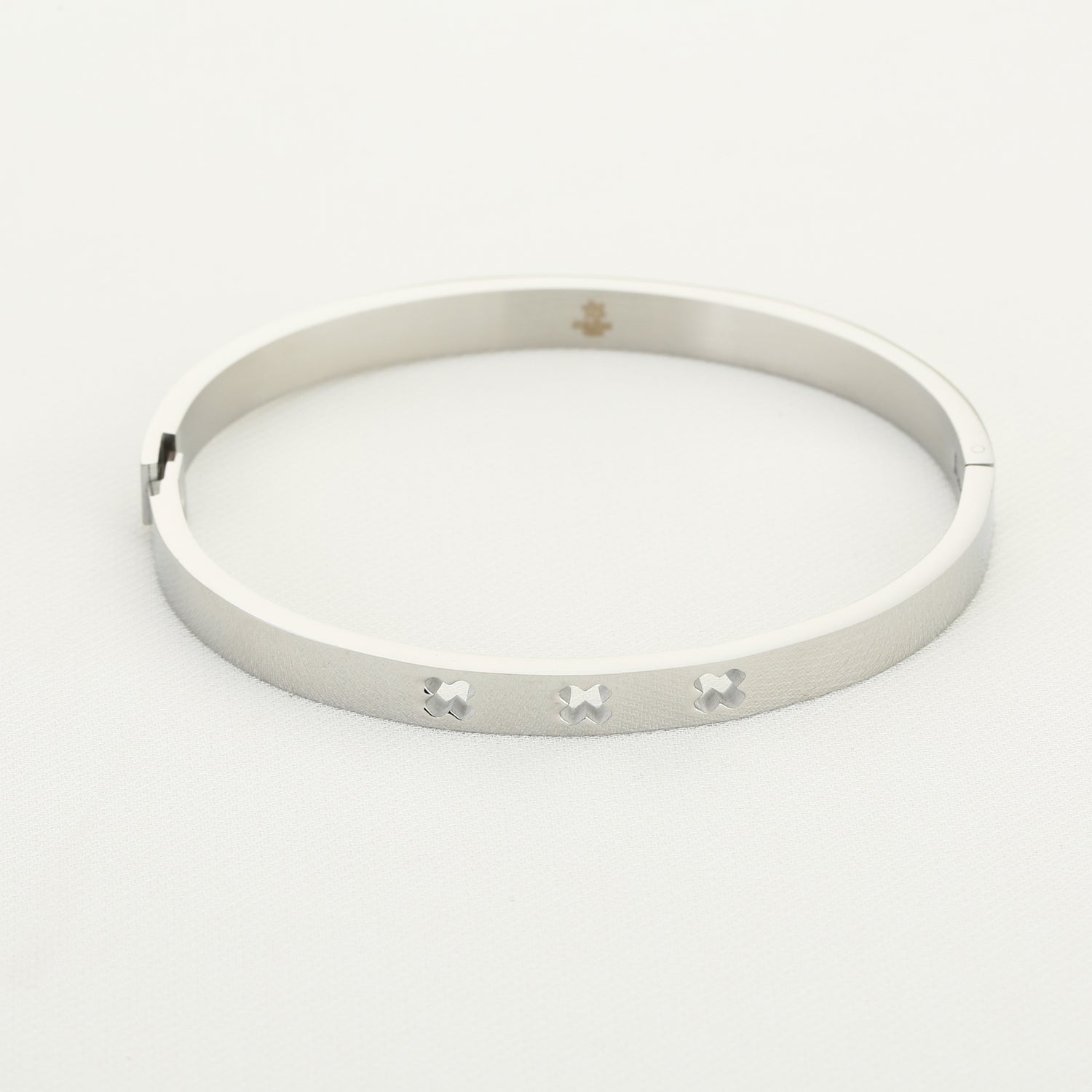 Stainless steel vrouwen armband | Bangle met drie kruisen