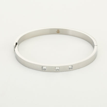 Stainless steel vrouwen armband | Bangle met drie kruisen