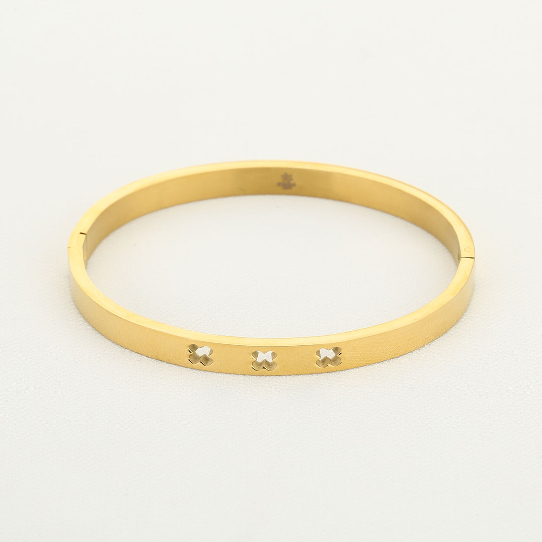 Stainless steel vrouwen armband | Bangle met drie kruisen