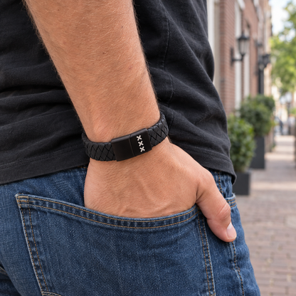 Leren Armband Zwart - Zwart | Amsterdam XXX