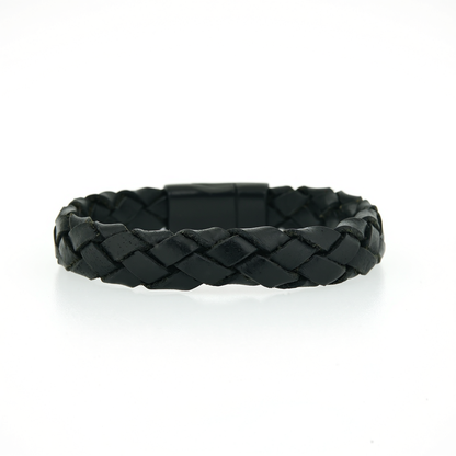 Leren Armband Zwart / Zwart – Mokum Trots