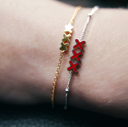 STAINLESS STEEL BRACELET RED XXX