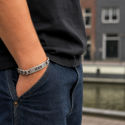 Zilver RVS Herenarmband | Vastberaden