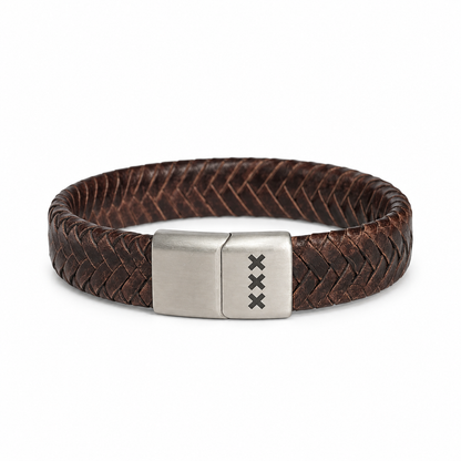 Leren Armband met Gravure ZILVER–  Amsterdam Edition