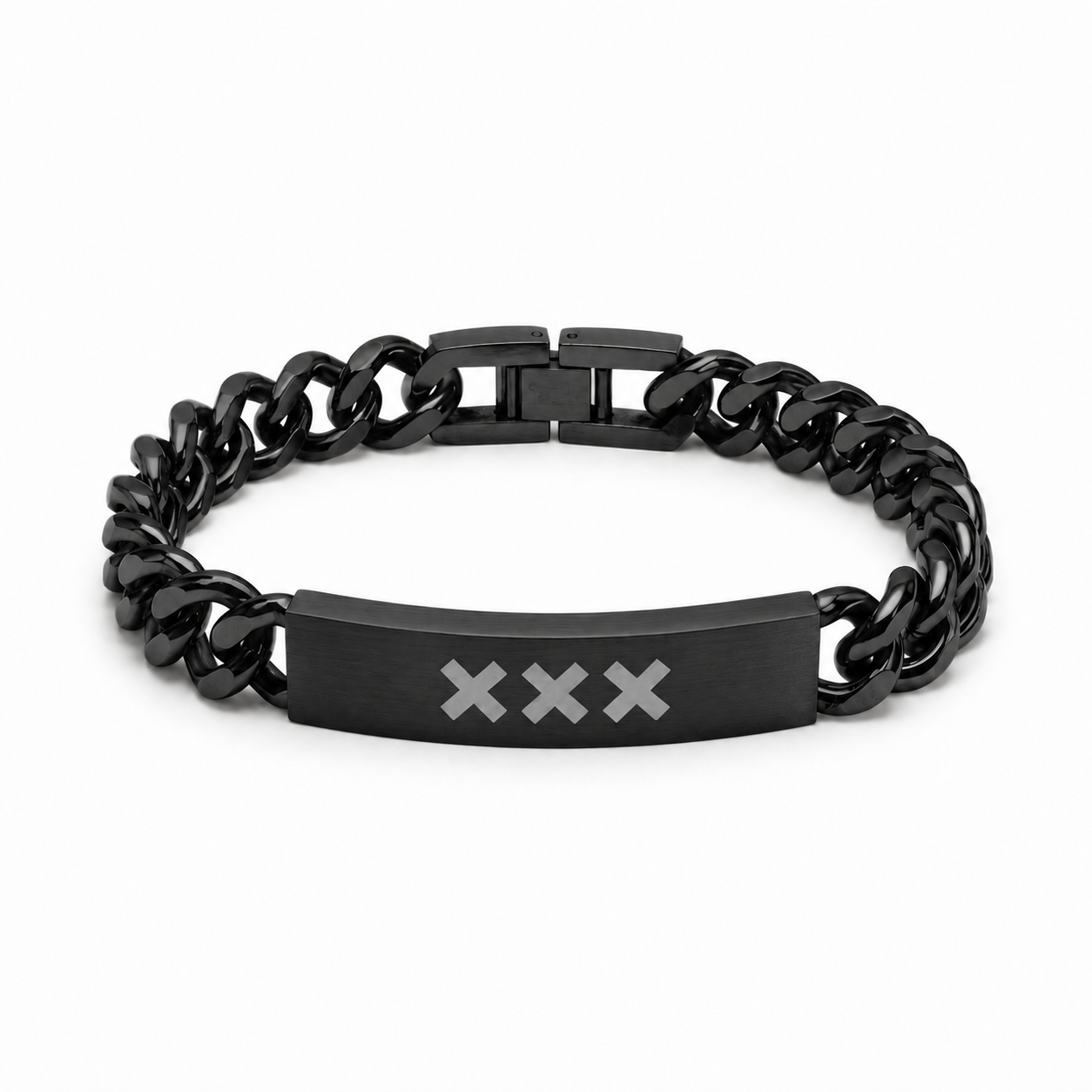 Zwart RVS Herenarmband | Vastberaden