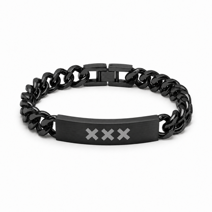 Zwart RVS Herenarmband | Vastberaden