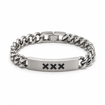 Zilver RVS Herenarmband | Vastberaden
