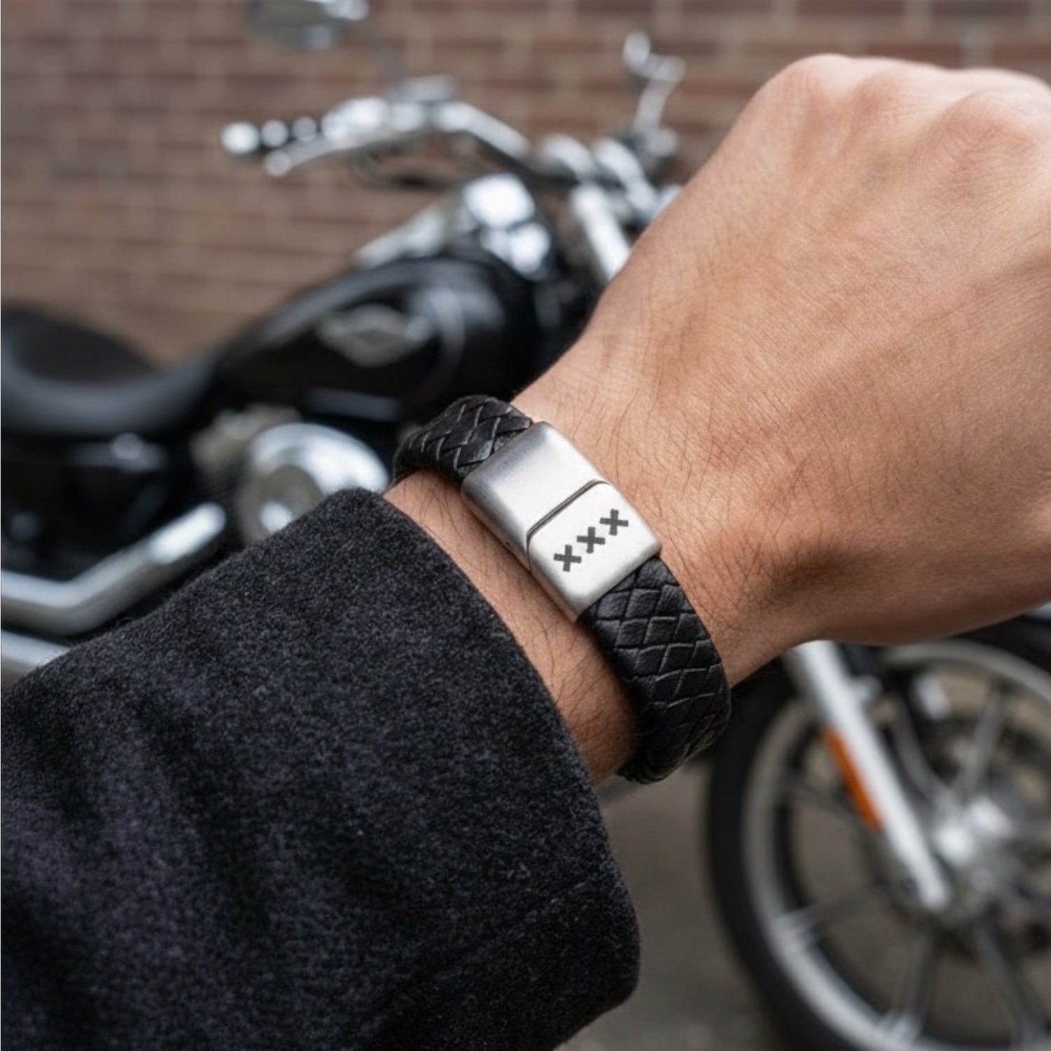 Leren Armband Zwart | Zilver - Amsterdam XXX