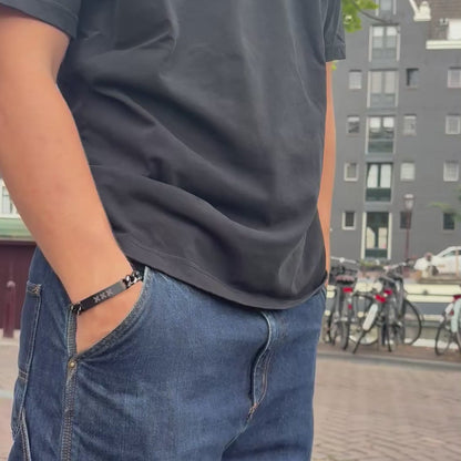 Zwart RVS Herenarmband | Vastberaden