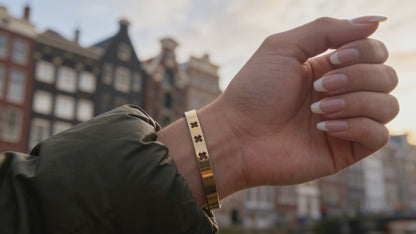 Stainless steel vrouwen armband | Bangle met drie kruisen