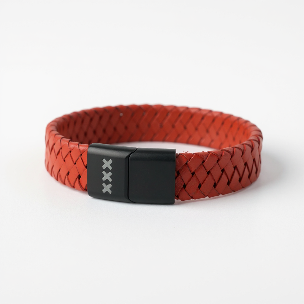 Leren Armband Rood - Zwart | Mokum