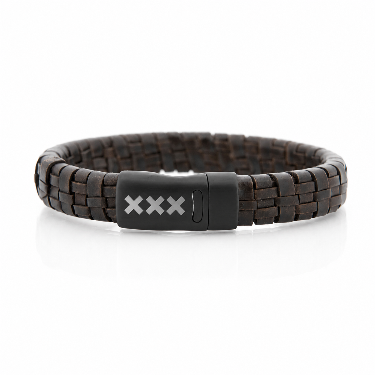Leren armband Bruin - Zwart | De Jordaan